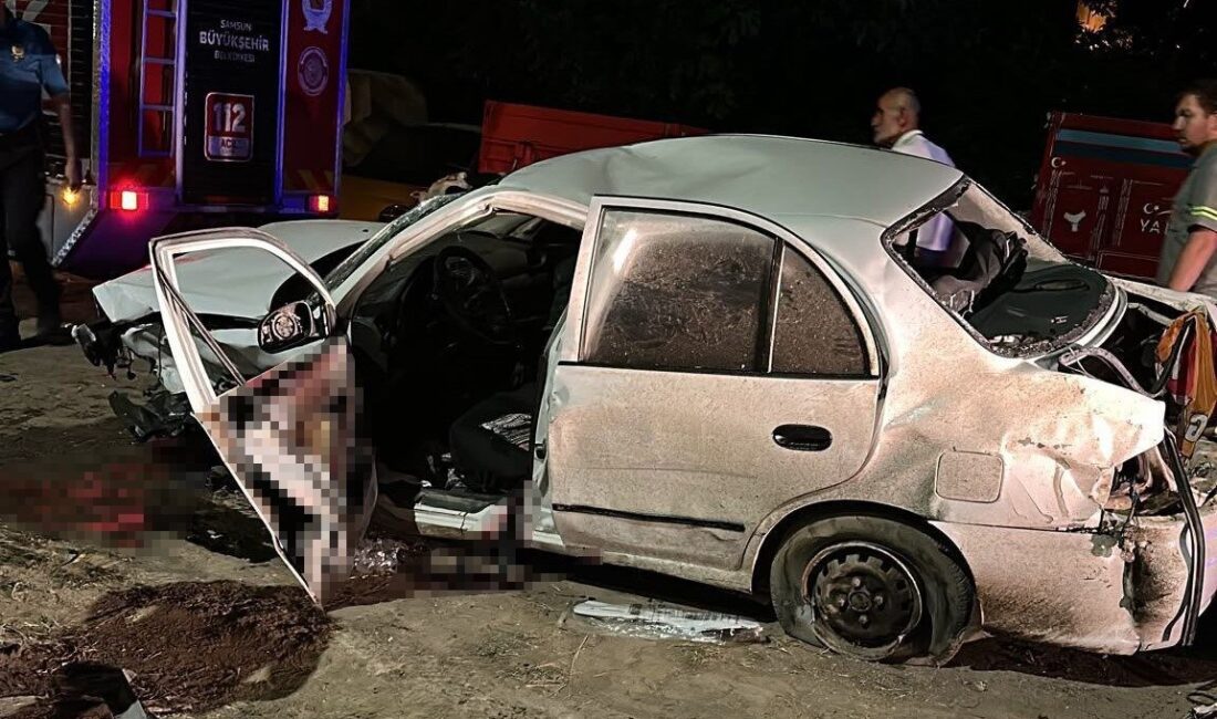 Samsun’un Çarşamba ilçesinde meydana gelen zincirleme trafik kazasında 3 araç