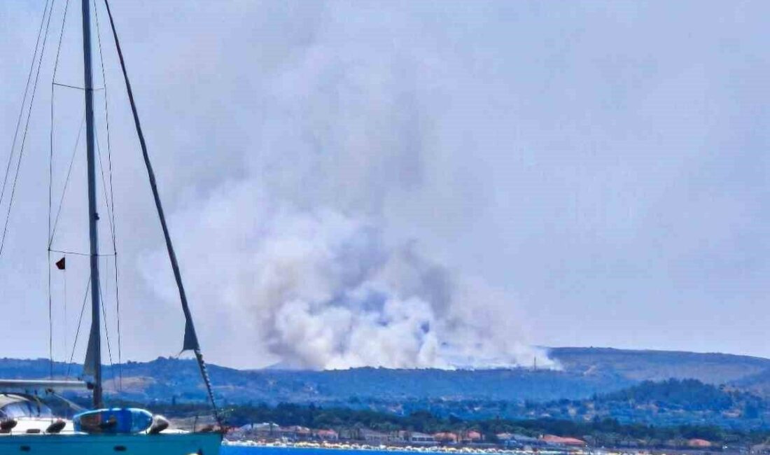 İzmir’in Çeşme ilçesinde çöplük alanında başlayan ve rüzgarın etkisiyle otluk