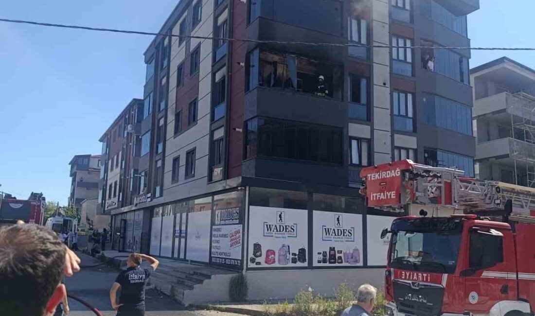 Tekirdağ’ın Kapaklı ilçesinde, 1 kişinin yaralandığı bir yangın, 2 çocuğun