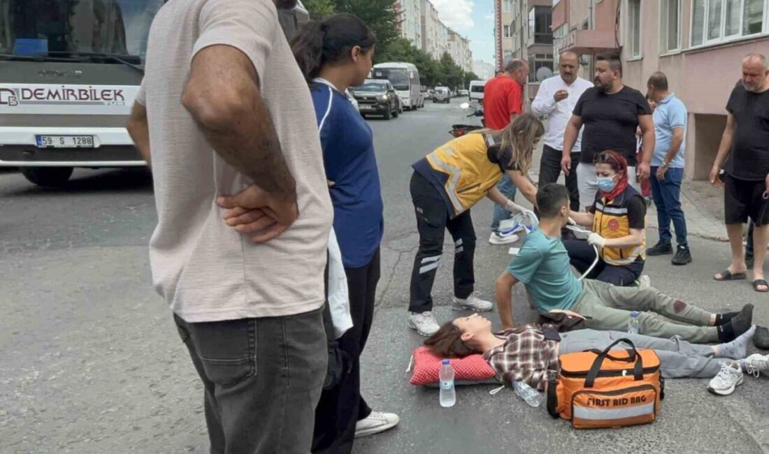 Çorlu ilçesinde meydana gelen kaza, bir motosiklet ile ATV aracının