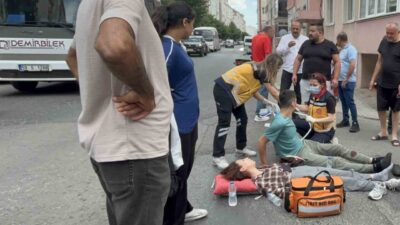 Çorlu ilçesinde meydana gelen kaza, bir motosiklet ile ATV aracının