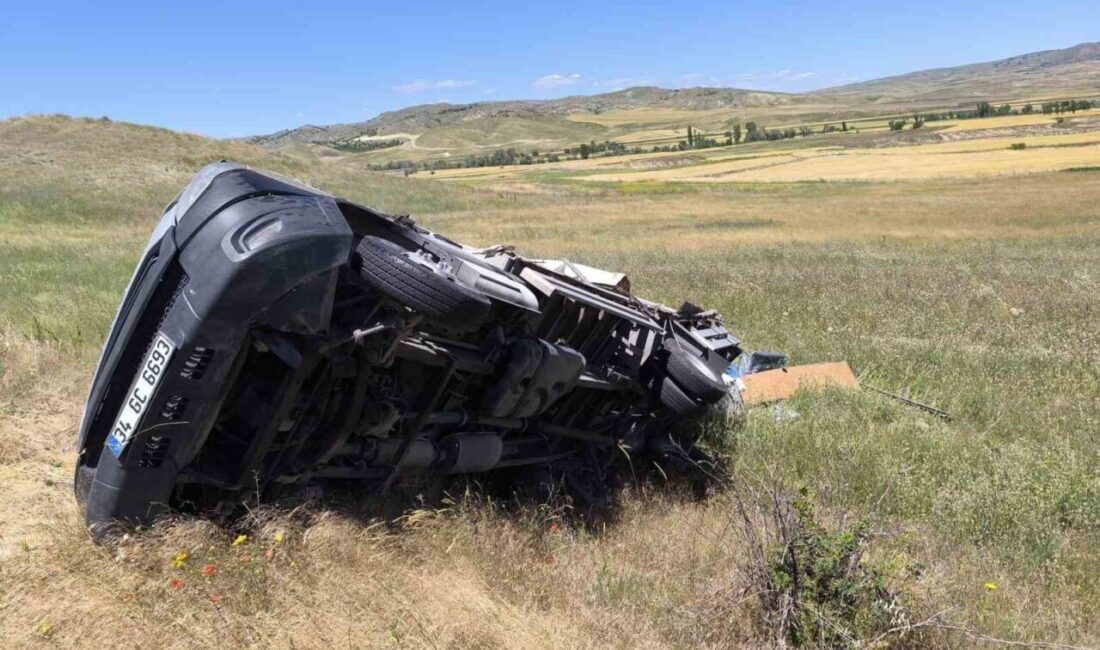 Çorum’un Sungurlu ilçesinde meydana gelen trafik kazasında, şarampole devrilen bir