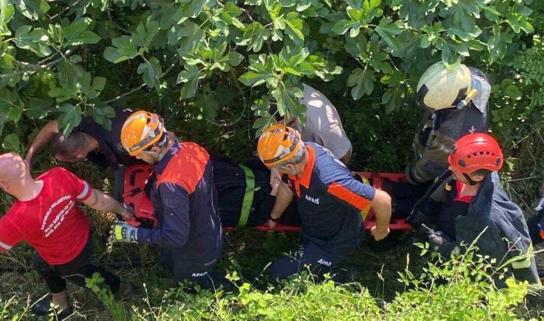 Kocaeli’nin Başiskele ilçesinde, direksiyonu kilitlenen bir otomobil demir bariyerleri parçalayarak