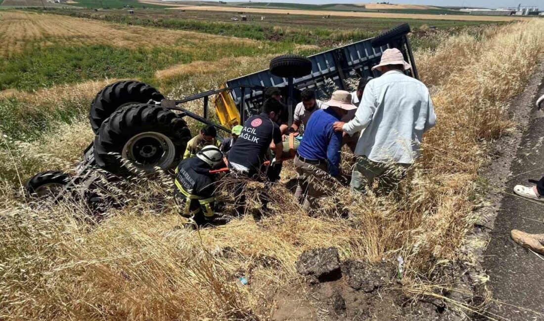 Diyarbakır’da meydana gelen bir kaza sonucunda traktörün devrilmesi sonucu sürücü