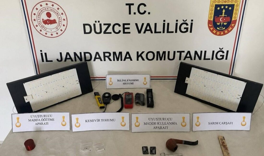 Düzce’de, uyuşturucu madde üretmek ve satmak amacıyla yasa dışı kenevir