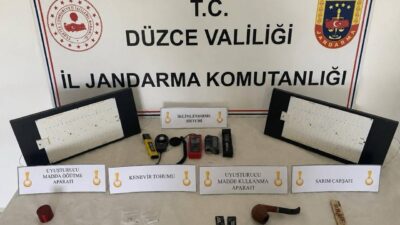 Düzce’de, uyuşturucu madde üretmek ve satmak amacıyla yasa dışı kenevir