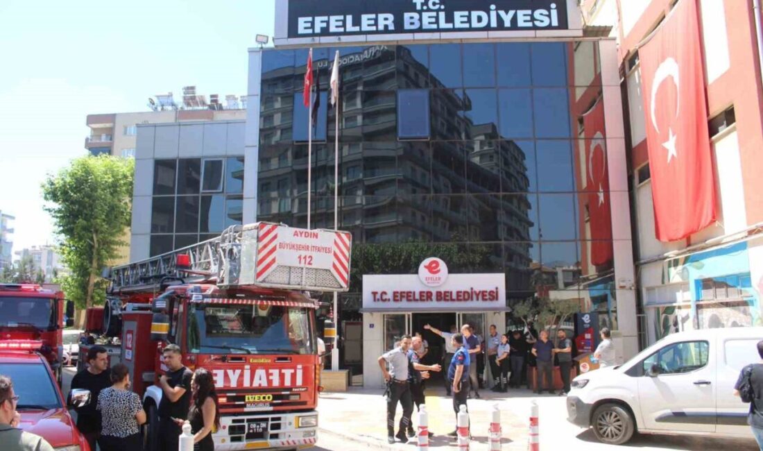 Efeler Belediyesi’nin hizmet binasında meydana gelen yangın hızla kontrol altına
