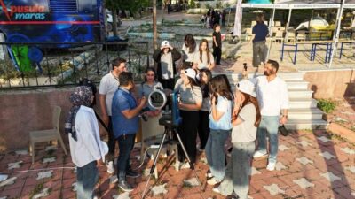 Kahramanmaraş’ta düzenlenen Astronomi ve Gökyüzü Gözlem Şenliği, öğrencilerle ve vatandaşlarla