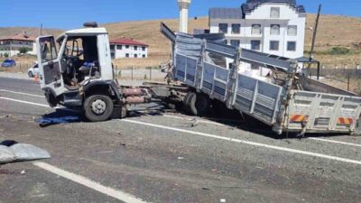 Elazığ’da meydana gelen trafik kazasında, iki kamyonun çarpışması sonucu bir