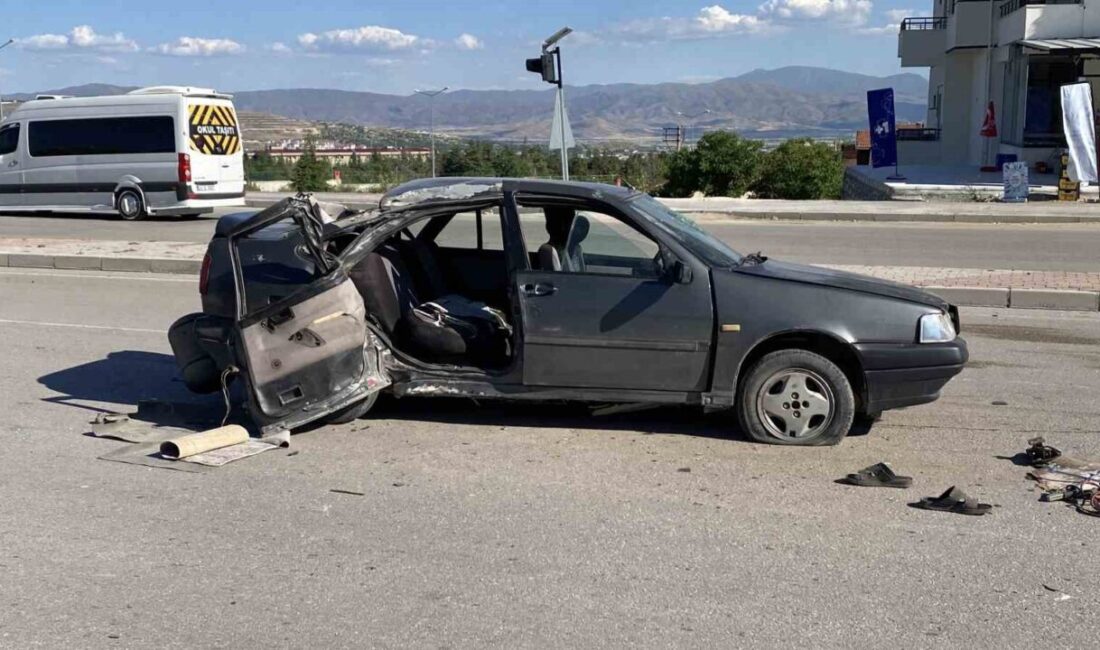 Elazığ’da bir otomobil, sürücüsünün direksiyon kontrolünü kaybetmesi sonucu bir aydınlatma