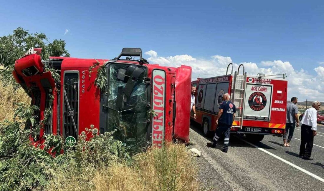 Elazığ’da meydana gelen bir trafik kazasında bir tır devrildi ve