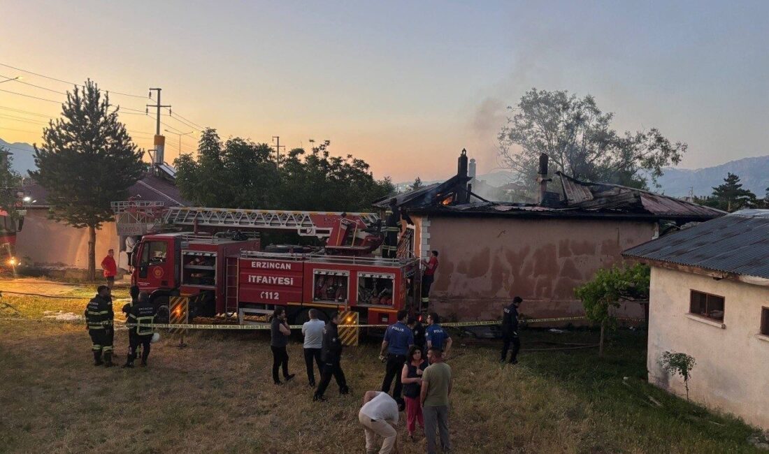 Erzincan ilinde meydana gelen yangında, yalnız yaşayan 72 yaşındaki emekli