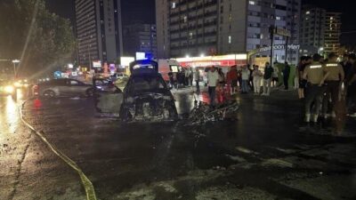 Esenyurt’ta meydana gelen bir trafik kazasında otomobil ile motosiklet çarpıştı