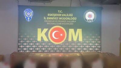 Eskişehir’de gerçekleştirilen operasyonda 2.085 litre etil alkol ele geçirilirken, bir