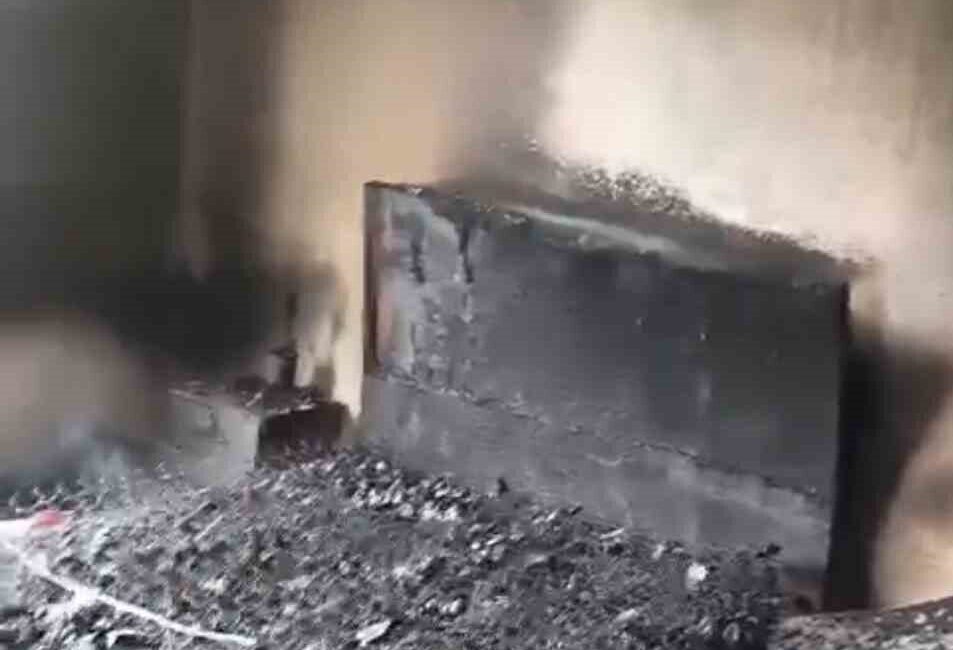 Iğdır ili Gülpınar köyünde bir ev, meydana gelen bir yangın