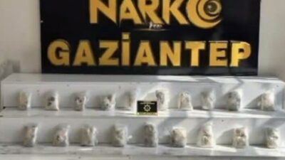 Gaziantep’te polis ekipleri tarafından gerçekleştirilen operasyonda 22 kilo 850 gram
