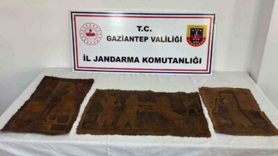 Gaziantep’te jandarma ekipleri tarafından gerçekleştirilen operasyonda, İbranice altın yazılı 3