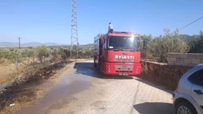 Gaziantep’in İslahiye ilçesinde, zeytin tarlalarının etrafındaki otluk alanda yangın çıktı.