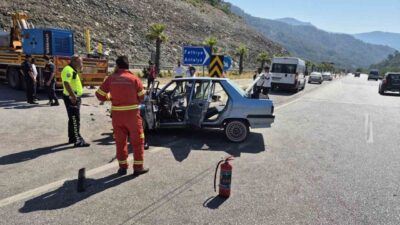 Dalaman ile Fethiye arasındaki Göcek Tüneli çıkışında gerçekleşen çift yönlü