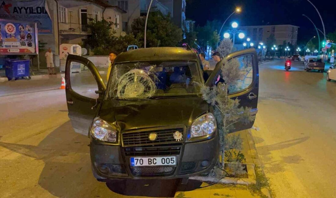 Karaman ilinde bir belediye işçisi, yolun karşısına geçmeye çalışırken hafif