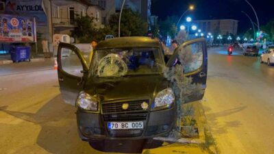 Karaman ilinde bir belediye işçisi, yolun karşısına geçmeye çalışırken hafif