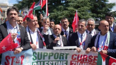 HAK-İŞ Sendikalar Konfederasyonu, Cenevre’deki Birleşmiş Milletler Ofisi önünde Filistin’e destek