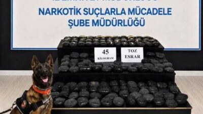 Hakkari’nin Yüksekova ilçesinde uyuşturucu suçundan aranan bir kişi, 45 kilogram