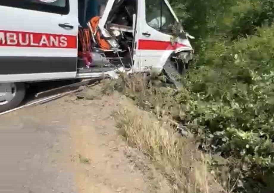Kocaeli’nin Kandıra ilçesinde meydana gelen kaza, hasta taşıyan ambulansın kontrolden