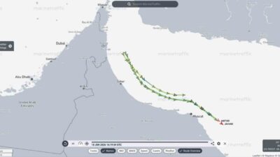 MarineTraffic platformu yetkilileri, Suudi Arabistan bayrağı taşıyan ve uzun bir