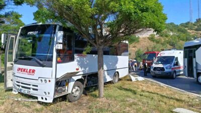 Bilecik’te yaşanan trafik kazasında, işçi servisi ile hafif ticari aracın