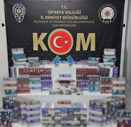 Isparta’da polis ekipleri tarafından düzenlenen operasyonda, toplamda bin 970 paket