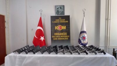 İzmir’de polis ekipleri tarafından suç örgütlerine yönelik gerçekleştirilen operasyonda 96