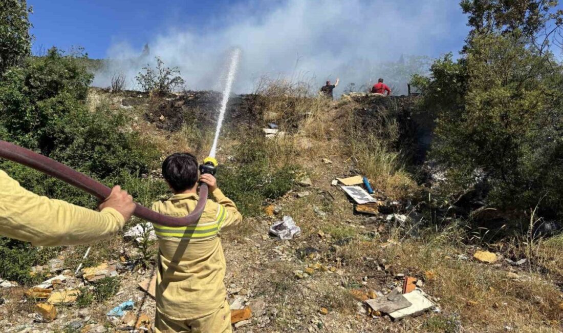 Kocaeli’nin İzmit ilçesindeki ağaçlık alanda çıkan yangın söndürme operasyonu devam