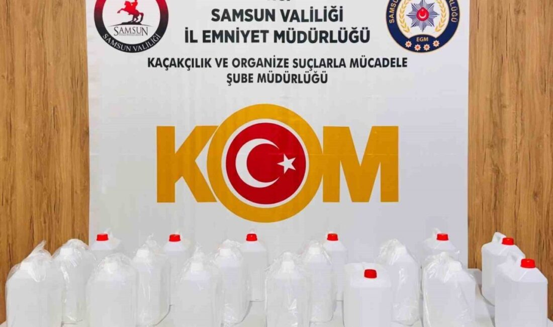 Samsun’da polis ekipleri tarafından gerçekleştirilen operasyonda, İlkadım ilçesinde kaçak alkol