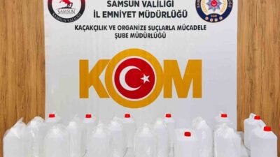 Samsun’da polis ekipleri tarafından gerçekleştirilen operasyonda, İlkadım ilçesinde kaçak alkol