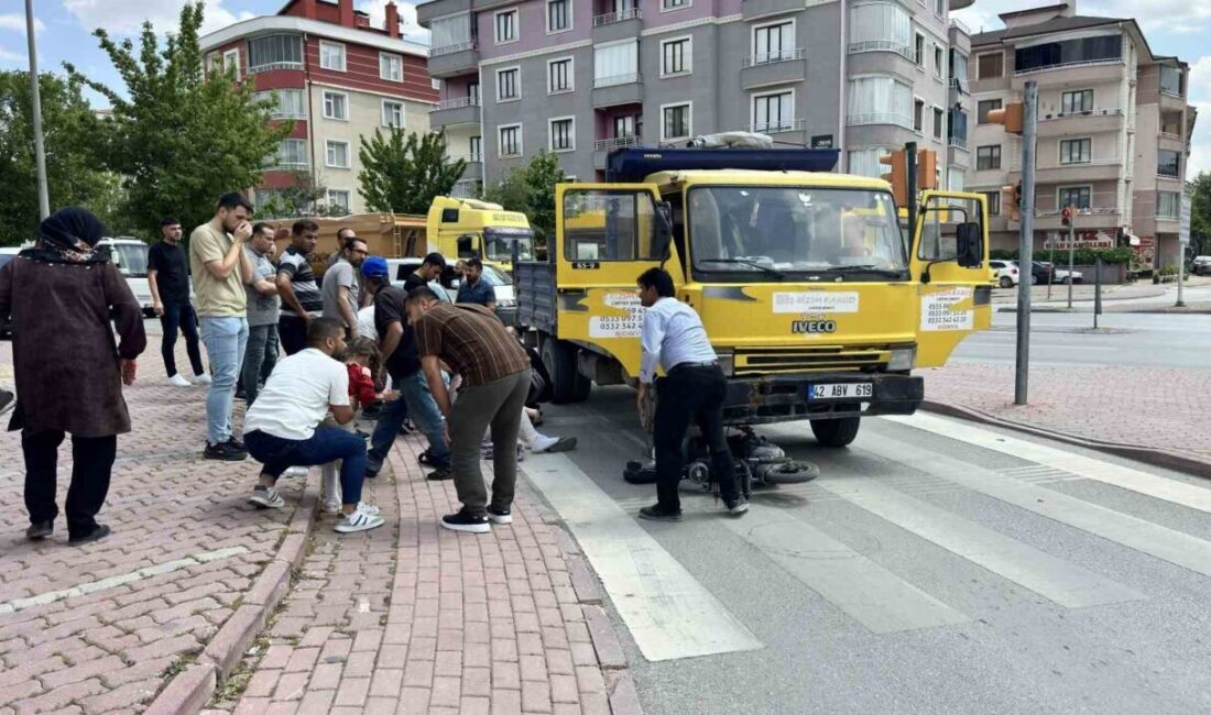 Konya’da meydana gelen trafik kazasında, bir kamyonetin çarptığı ve sürüklediği