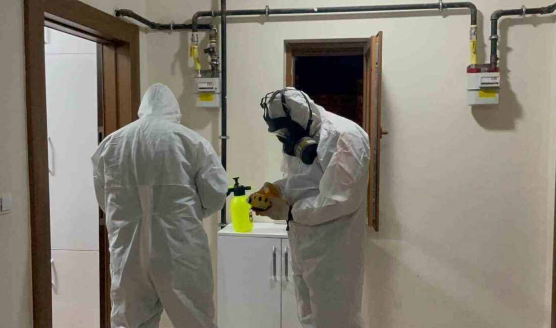 Karaman’da yaşanan olay, bir apartmanda böcek ilacı kullanılmasının ardından polis