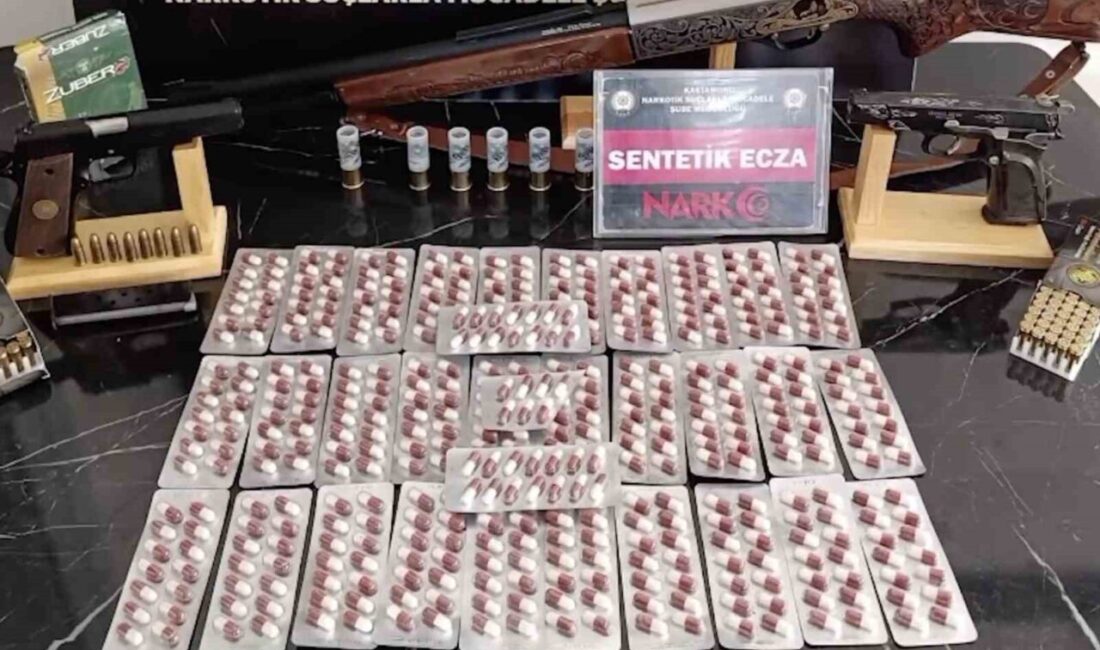 Kastamonu ilindeki polis operasyonunda 470 adet sentetik ecza hapı bulundu.