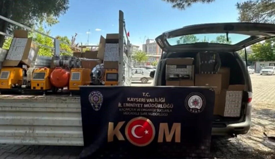 Kayseri’de polis tarafından gerçekleştirilen operasyonda, 1 milyon 50 bin adet