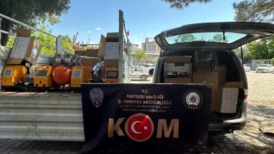 Kayseri’de polis tarafından gerçekleştirilen operasyonda, 1 milyon 50 bin adet