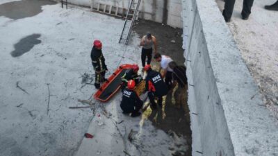 Kocasinan ilçesinde bisiklet sürerken su kanalına düşen ve yaralanan bir