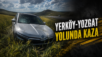 Yerköy istikametinden Yozgat yönüne seyir halinde olan bir otomobilin kontrolden
