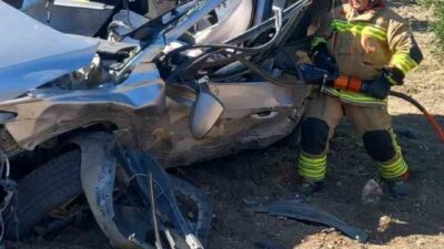Hatay’da meydana gelen elim bir kaza sonucunda cipin uçuruma yuvarlanması