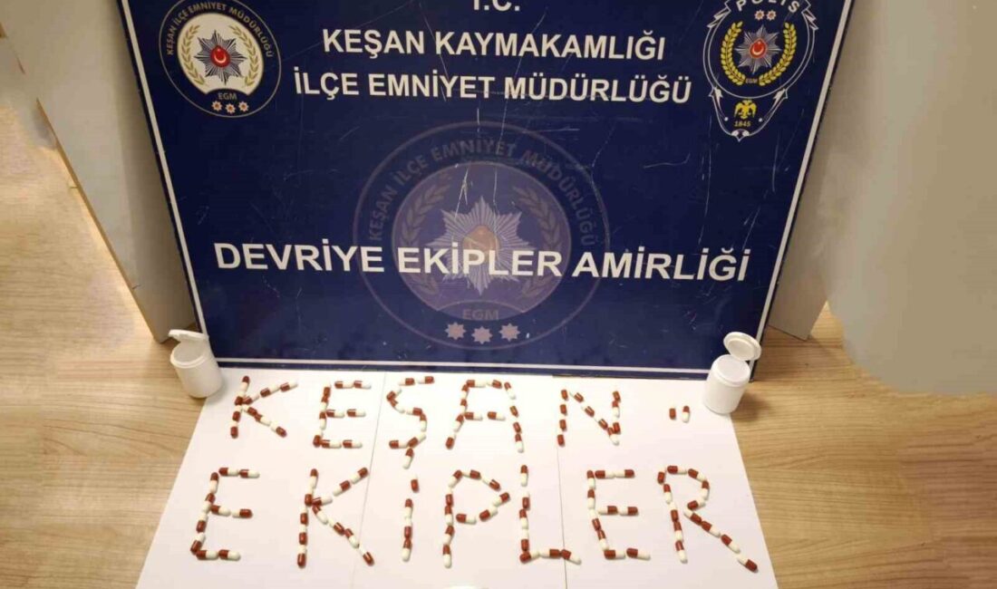 Keşan ilçesine bağlı Yörük Mahallesi’nde polis ekipleri, M.U.’ya ait evde