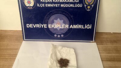 Keşan ilçesinde, İlçe Emniyet Müdürlüğü ekipleri tarafından gerçekleştirilen üst aramasında