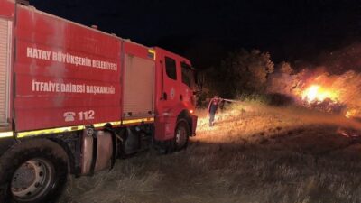 Kırıkhan ilçesindeki bir otluk alanda çıkan yangın, Hatay Büyükşehir Belediyesi