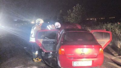 Hatay’ın Kırıkhan ilçesinde, seyir halindeki bir otomobilin motor bölümünde çıkan