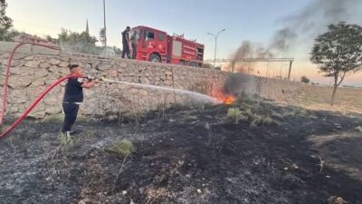 Kırıkhan ilçesindeki zeytinlik alanda çıkan yangın, sağlanan hızlı müdahale sayesinde