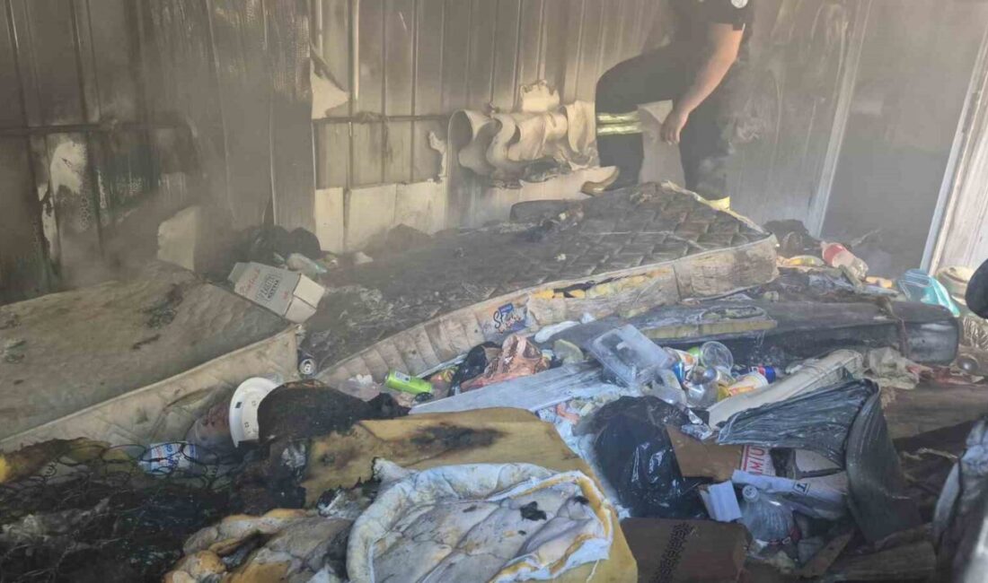 Bodrum ilçesine bağlı Torba Mahallesi’nde, lojman olarak kullanılan bir konteynerde
