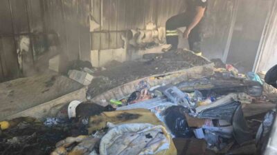 Bodrum ilçesine bağlı Torba Mahallesi’nde, lojman olarak kullanılan bir konteynerde